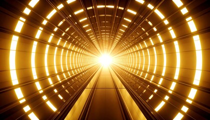 Golden Futuristic Tunnel Light.