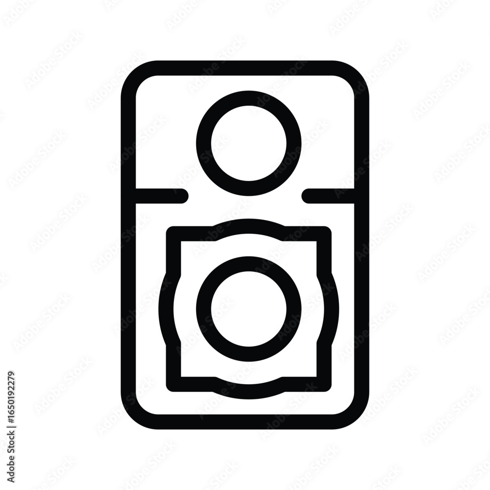 Aufkleber a stylized simplified graphic of a domino with two pips, web icons in line style. editable stroke