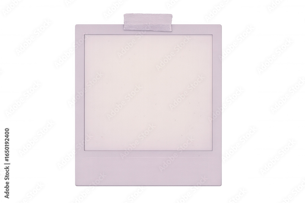 Aufkleber vintage photo frame with adhesive tape fixed on transparent background, creating a nostalgic and cus
