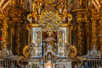 The main altar of Santiago de Compostela Cathedral Basilica in Galicia, Spain