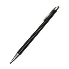 Sleek black pen angled against a black background