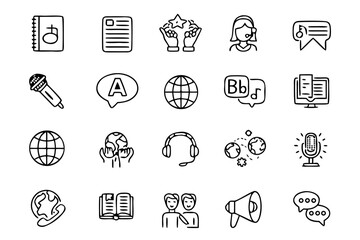 Minimalist White Shapes on Black Background for Abstract Design Elements