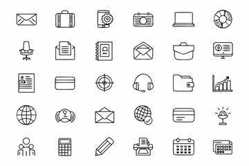 Hand Drawn Business and Office Icons Set