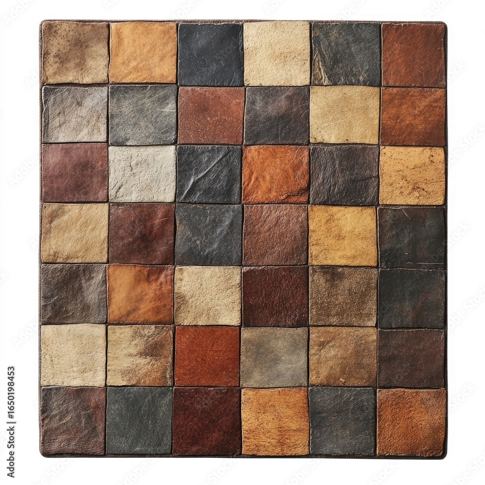 Poster beautifully designed geometric floor rug with a textured surface and soft natural color tones showca