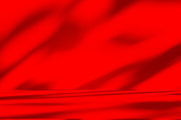 Wall interior background, studio and backdrops show products.with shadow from window color Red background for text insertion and presentation product	

