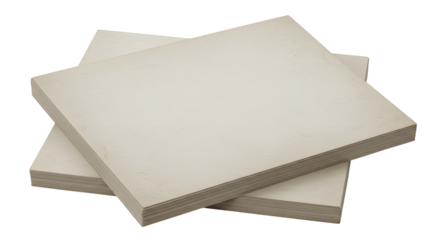 Stacked square sheets of textured paper slightly offwhite with visible paper grain.