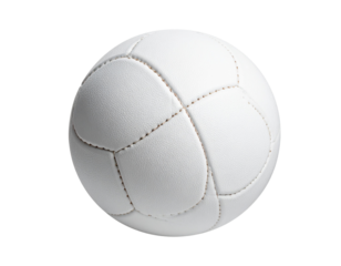 Sporty White Netball with Grip Texture, isolated on transparent background PNG