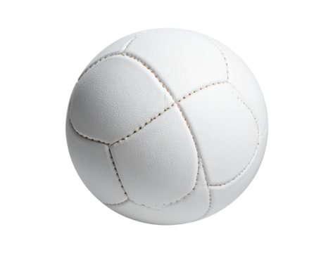 Sporty White Netball with Grip Texture, isolated on transparent background PNG - Powered by Adobe