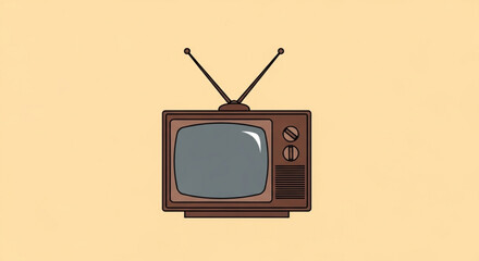 Vintage television set vector illustration for retro tv antique media and old fashioned technology design 100