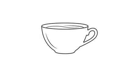 Vector graphic of a cup of coffee or tea drawing for cafe menu design and beverage illustration and art work
