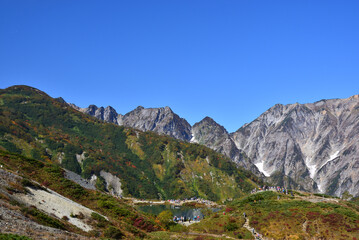 八方池と白馬連峰　秋