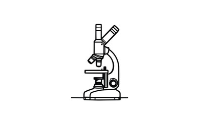 "Laboratory Microscope Illustration – Science and Research Tool on Pure White