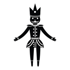 a black and white illustration of a nutcracker.