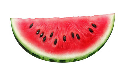 Fresh watermelon slice with seeds, vibrant red fruit for summer on transparent background