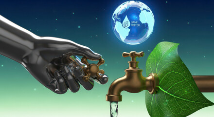 Robotic Hand Controls Earths Water Supply Through Faucet