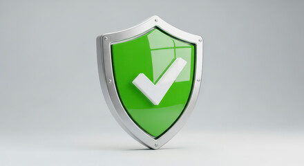 Secure Digital Protection Shield with Checkmark Symbol