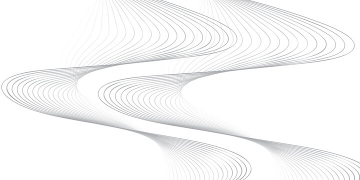 Minimalist Geometric Composition with Flowing Parallel Lines Creating Abstract Monochrome Landscape for Technology and Business Presentation Templates
