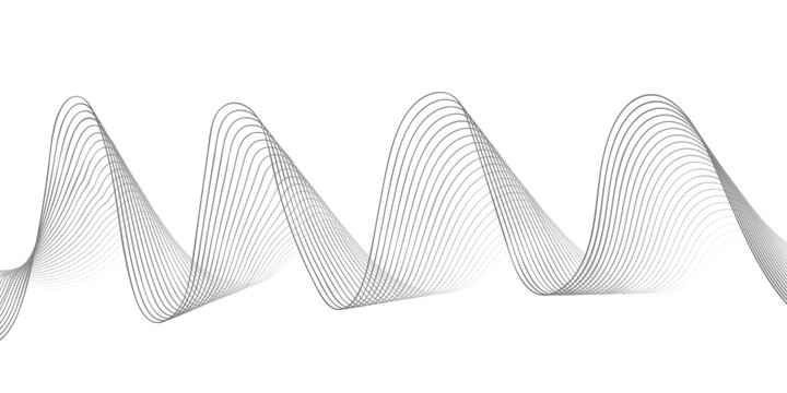 Minimalist Geometric Composition with Flowing Parallel Lines Creating Abstract Monochrome Landscape for Technology and Business Presentation Templates