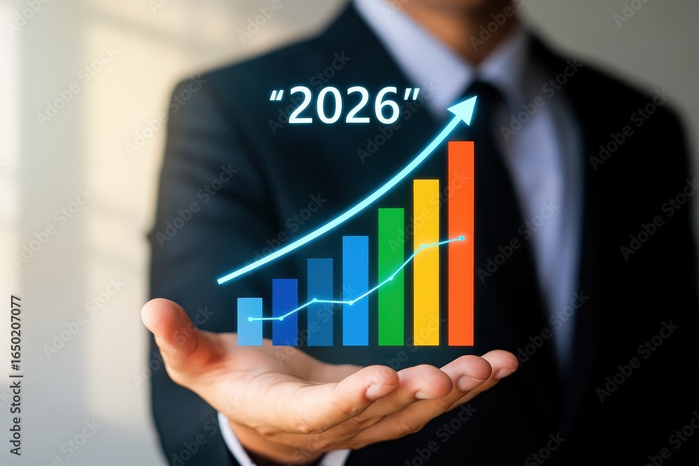 Poster projected growth in 2026 displayed as a bar graph.