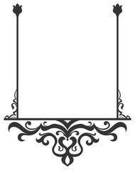 Black abstract pattern, vintage lines, vintage graphic elements.