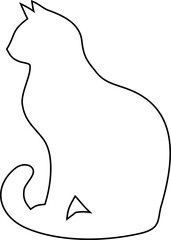 Thin line cat vector, perfect for elegant feline-themed artwork and Halloween crafts.