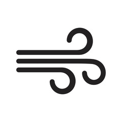 Wind blowing vector icon air current symbol weather element isolated graphic