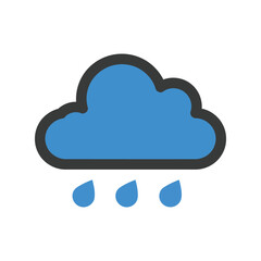 Blue rain cloud vector illustration weather forecast icon precipitation symbol overcast sky graphic
