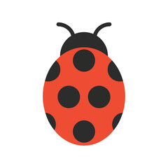 Cute ladybug vector illustration red insect with black spots ladybird icon garden bug isolated eps graphic