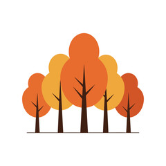 Autumn trees illustration fall foliage seasonal forest landscape nature graphic outdoor scene