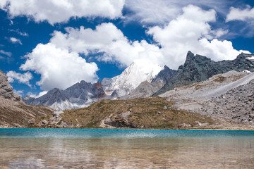 Scenic Milk Lake at Yading Daocheng Unique Landscape Photography Photo