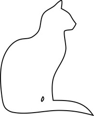  cat outline vector, great for mystery branding and black cat designs.