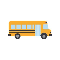 Yellow school bus vector illustration children transport student transportation education vehicle public transport icon