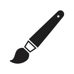 Black paintbrush silhouette art tool artist equipment creative design element isolated vector graphic