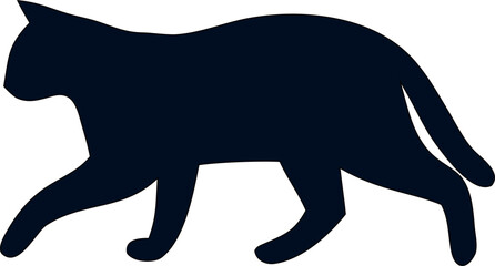 Vector of domestic cat silhouette, great for feline illustrations or themed apparel.