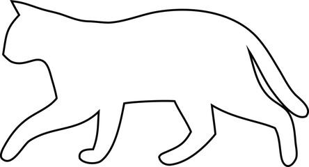 Cat contour vector illustration for posters, merchandise, and eerie Halloween graphics.