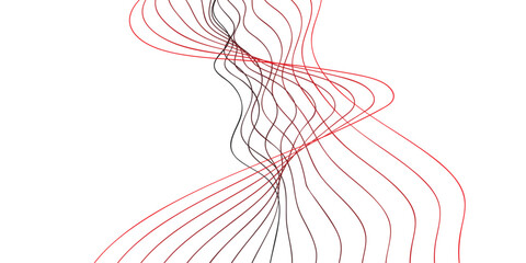 Dynamic Red Wave Vector Background with Flowing Lines for Web Banners and Brochures, Abstract Smooth Curves Isolated on White, Perfect for Creative Marketing Designs, Digital Advertising, and Modern P