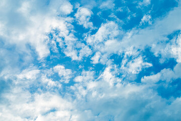 High Definition Background Of Blue Sky With Fluffy White Clouds For Design