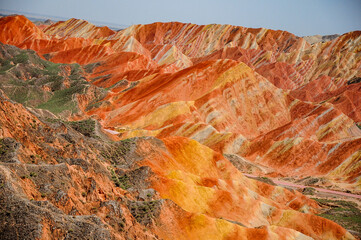 Breathtaking Colorful Danxia Landform Geological Park In Zhangye Gansu Photo