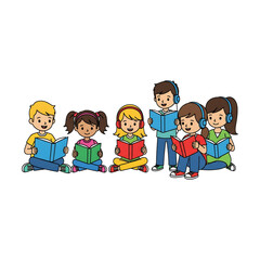 Cartoon Kids in Traditional Cultural Costumes – Diversity and Multicultural Illustration
