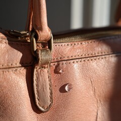 A purse with a zipper on the side