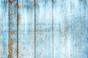 Peeling Blue Painted Wood Planks