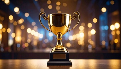 優勝トロフィー　ゴールドに輝く　ランキング1位
