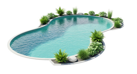 Swimming pool isolated on transparent background