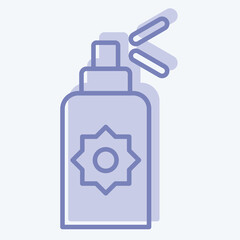 Icon Sunscreen Spray. related to Spf and Sun symbol. two tone style. design editable