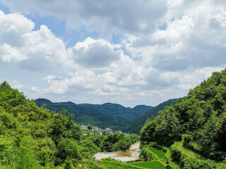 Expansive Mountain Countryside Farmland With Rolling Green Hillscape Photo