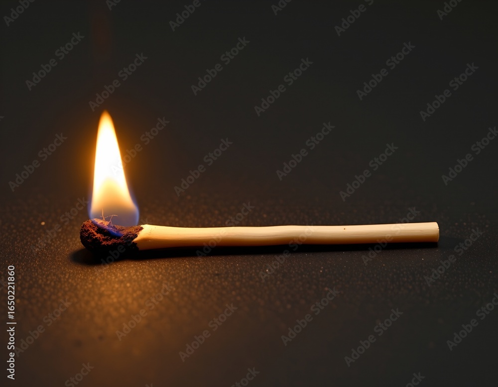 Poster vibrant flame emanating from charred object