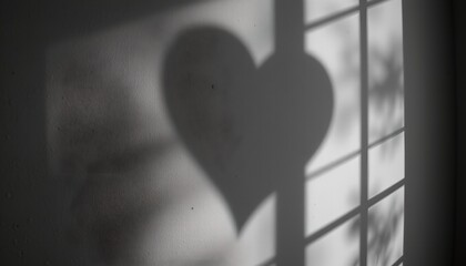 Heartshaped Shadows Wall Black and White