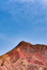 Breathtaking Vibrant Rainbow Colored Danxia Mountain Peaks At Zhangye Gansu Province China
