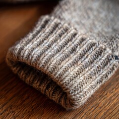 A knitted sleeve of a sweater