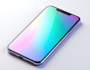 Vibrant smartphone mockup featuring a modern design and colorful screen display